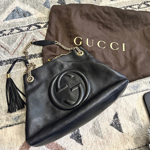 Gucci soho chain tote bag in black - Picture 8 of 16